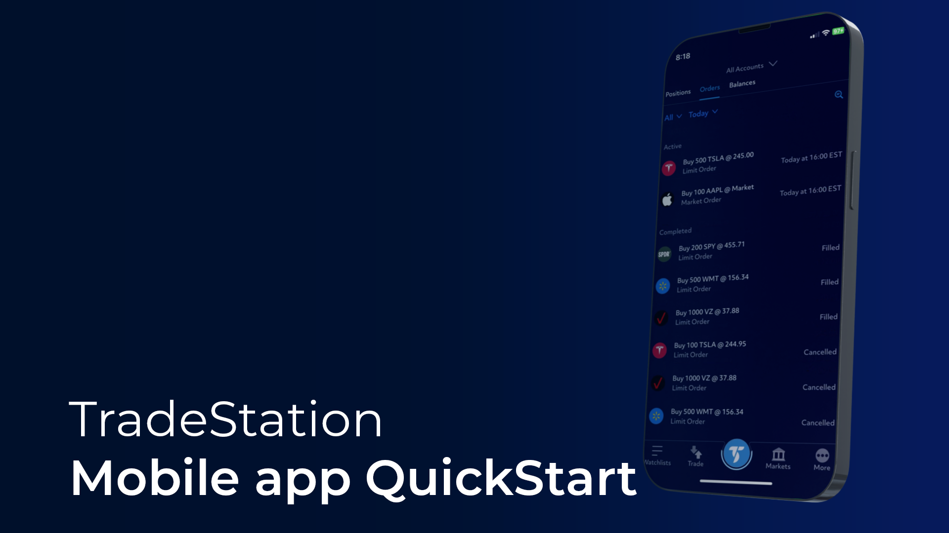 TradeStation Mobile app QuickStart